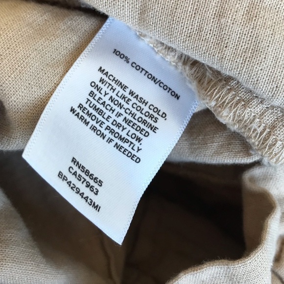 BP Beige Tan Paper Bag 100% Cotton Shorts Small - Picture 8 of 8